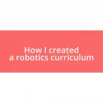 How I created a robotics curriculum