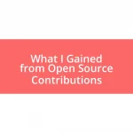 What I Gained from Open Source Contributions